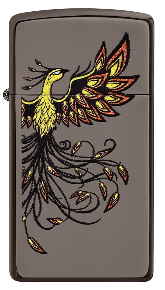 Zippo Phoenix Design Slim Black Ice Pocket Lighter