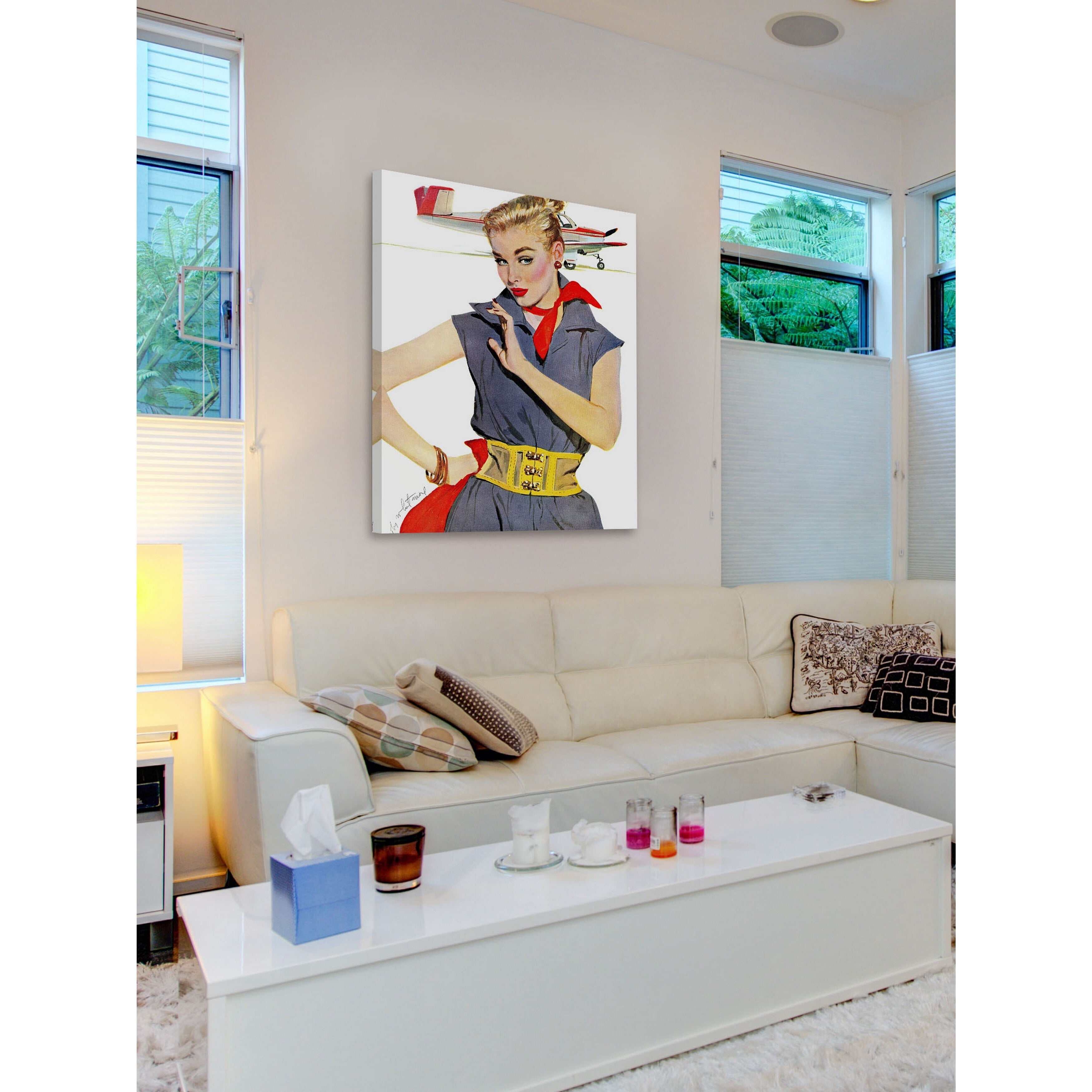 Marmont Hill "The Girl Who Stole Airplanes" by Coby Whitmore Painting Print on Canvas