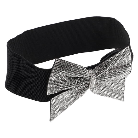HEANUJJ Elastic Waist Belt For Women Charming Bow Decoration 1Set With Acrylic Fibers For Formal Events