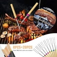 thumbnail image 4 of 8 Pcs Bâtons de Rôtissage Guimauves Réutilisables Télescopique Bâtons de Barbecue Fourchettes de Rôtissage Extensibles Brochettes de BBQ en Acier Inoxydable avec 20 Bâtons de Bambou et Sac de Rangement pour Feu de Camp Camping, 4 of 10