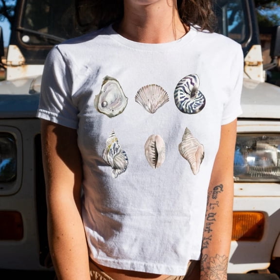 sunshuilll Graphic Prints Slim Fit Short Sleeve Women's Casual Crop T-Shirts