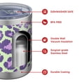 thumbnail image 4 of 12oz Tumblers Green and Purple Of Leopard Print Vacuum Insulated Stainless Steel Travel Tumbler Cups Mug with Lid and Straw for Beer,Coffee,Beverages with Cleaning Brush for Cold & Hot Drinks, 4 of 5