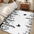 thumbnail image 4 of Area Rug for Living Room, Black Spring Botanical Non-Slip Indoor Large Carpet for Bedroom/Dining Room, Weeping Eucalyptus Butterfly Washable Low-Profile Rectangle Floor Mat Runner Rugs - 3 x 5 Ft, 4 of 8