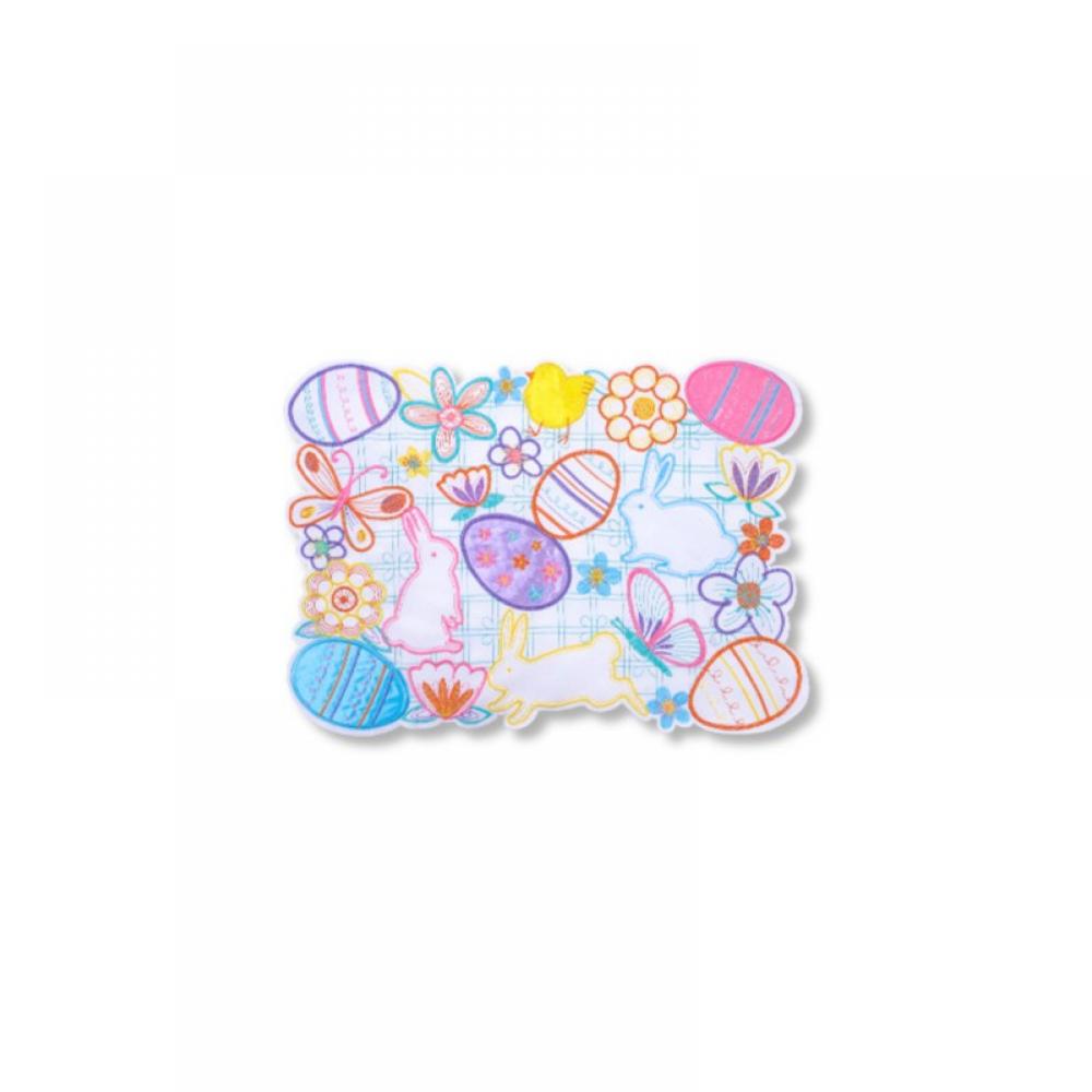 Easter Bunny Eggs Placemats 13*19" Table Mats Spring Flower Rabbit