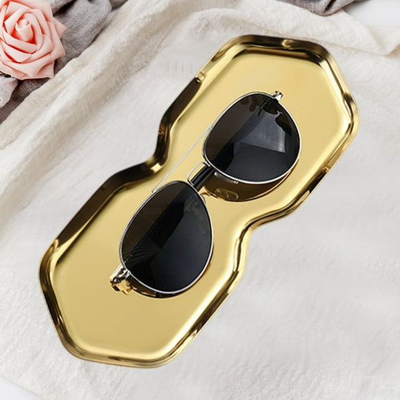 Stainless Steel Octagonal Jewelry Tray, Multifunctional Cosmetic Tray, Ins Style Storage Tray for Home and Office, Elegant Organizer for Snacks and Small Items