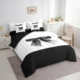 thumbnail image 3 of Manfei Black Bow Knot Girl Bedding Comforter Set 7pcs, Princess Heart Print Queen Bedding Sets, Dreamy Bowknot Bowtie Queen Sheet Sets, Breathable Room Decor, 3 of 8