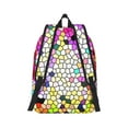thumbnail image 2 of Naloa Colorful Tie Dye Stained Glass 3 Canvas Backpack for Men Women Rucksack Casual Travel Daypack College Tote Satchel Bookbag for Teens-Medium, 2 of 7