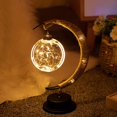 thumbnail image 4 of Moon Lunar LED Night Lamp & Stand Romantic Soft Vintage Light (Yellow), 4 of 8
