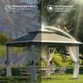 thumbnail image 2 of Garvee 10.82 x 10.82'  Outdoor Pop up Gazebo Tent, Adjustable Height with Mosquito Netting, Green, 2 of 7