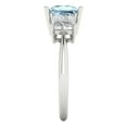 thumbnail image 3 of Clara Pucci 14K White Gold 2.5ct Aquamarine Three-Stone Ring for Women, 3 of 8