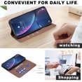 thumbnail image 6 of Compatible with Samsung Galaxy S25 Edge Wallet Case with Card Holder, Premium PU Leather Floral Design Flip Cover with Kickstand Magnetic Closure, RFID Blocking Phone Case for S25 Edge, Brown, 6 of 6