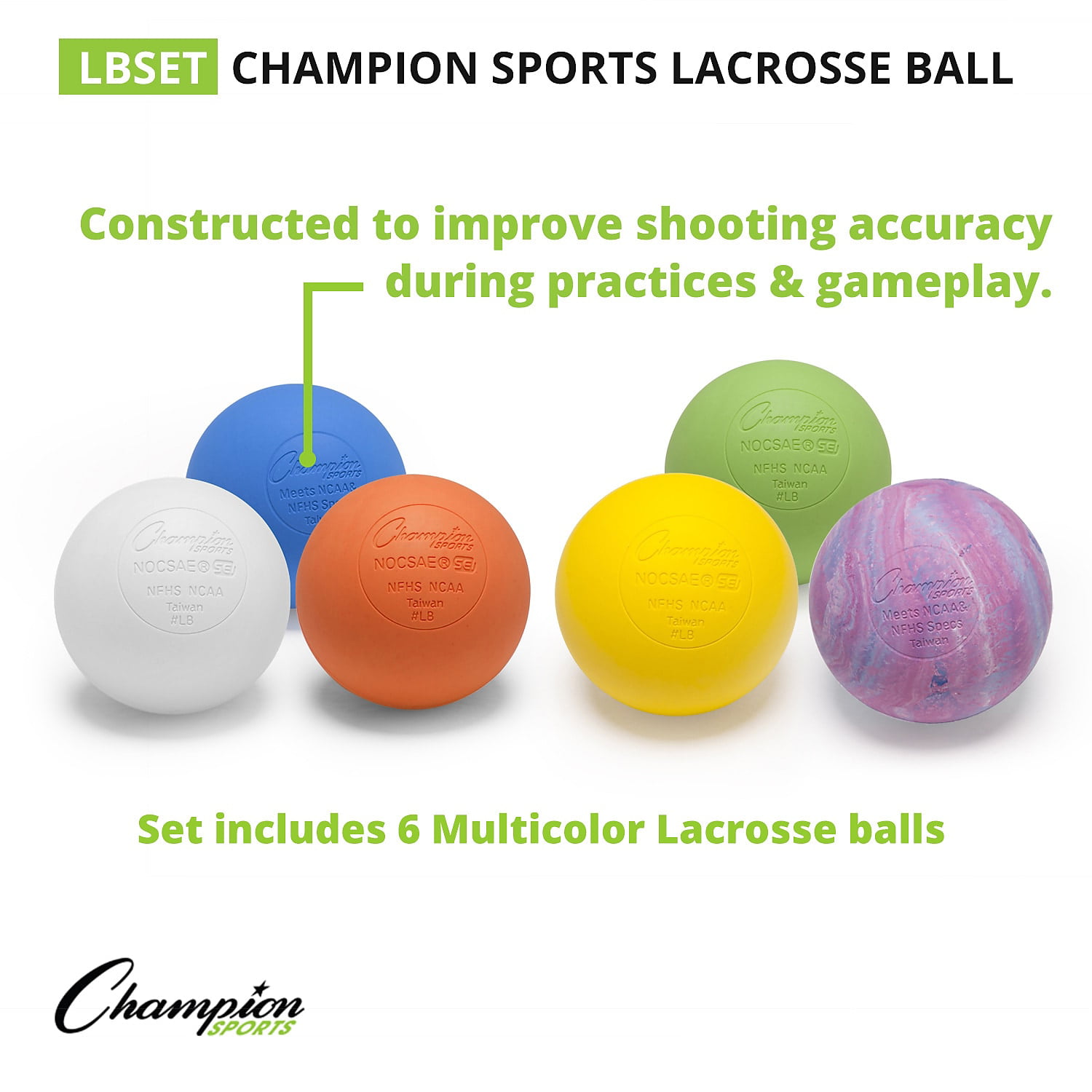 Champion Sports Official Lacrosse Blue Balls-pack of 12 for sale online 