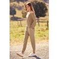 thumbnail image 4 of Conjunto Deportivo PRETTYGARDEN Mujer 2 Piezas de Punto Canalé Khaki M, 4 of 8