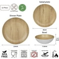 thumbnail image 2 of Melamine Dinnerware Set - 12pcs dinnerware set Indoor and Outdoor use, Bamboo Pattern Dishes Dinnerware Set for 4,Dishwasher Safe (Wood Grain), 2 of 7