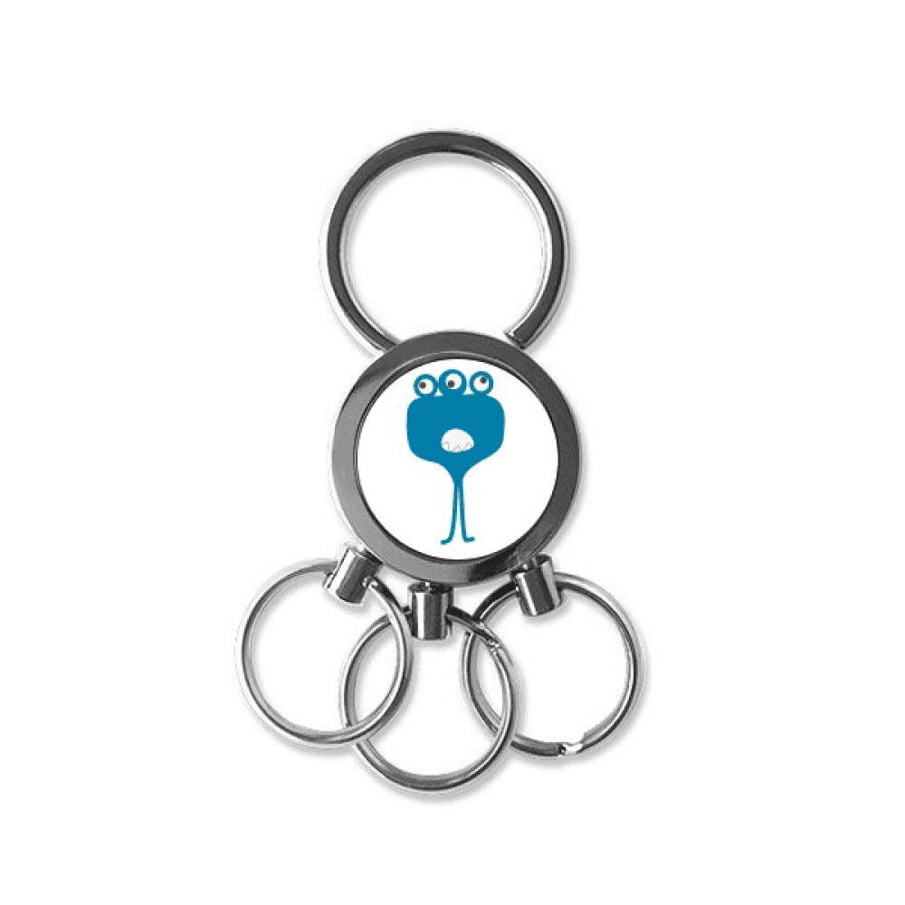 Universe And Alien Monster Stainless Steel Metal Key Holder Chain Ring Keychain