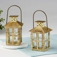 thumbnail image 7 of Kate Aspen Decorative Lanterns -Set of 12 - Distressed Metal Vintage Mini Wedding Lantern, Centerpiece for Wedding Table, Accent Piece and Home Decor, Wedding Favors and Baby Shower Favors (Gold), 7 of 7