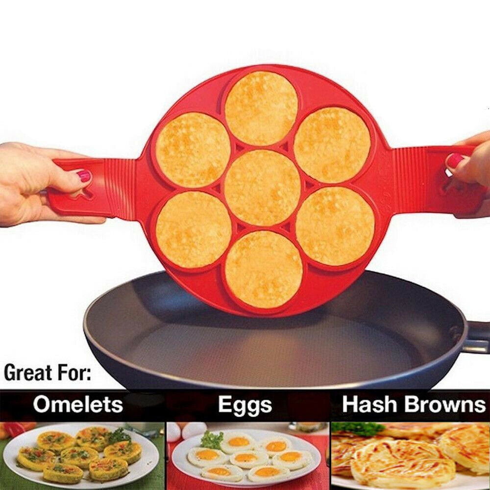 Nonstick Pancake Cooking Tool Silicone Egg Ring Maker Cheese Cooker Flip Mold 