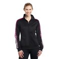 thumbnail image 1 of Discontinued  Sport-Tek ®  Ladies Dot Sublimation Tricot Track Jacket. Lst93 Xl Black/ Pink Raspberry, 1 of 1