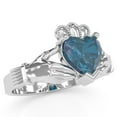 thumbnail image 2 of Claddagh Lab-Created Alexandrite Ring In Solid 14k White Gold, 2 of 6