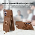 thumbnail image 5 of Compatible for Samsung Galaxy S24 FE Zipper Wallet Case with Card Holder, Rotation Ring Kickstand Case, PU Leather Card Slots RFID Blocking Protection Phone Case Shockproof Cover, Brown, 5 of 11