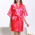 thumbnail image 2 of HBFAGFB Robe de Nuit pour Femme Cardigan à Manches Courtes Peignoir Confortable et Léger Rose Vif Taille 2TG, 2 of 6