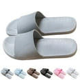 thumbnail image 3 of LIJCC Women Leather Slides Slip On Open Toe House Slipper Fashion Wide Width Beach Round Toe Non Slip Ultra Lightweight Soft Sole Bathroom Shower Slipper, 3 of 3