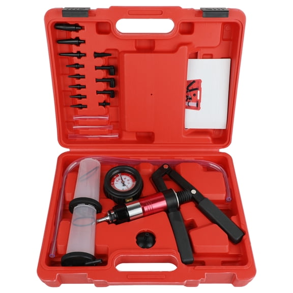 Handheld Vacuum Pump Tester Brake Bleeder Kit Brake System Bleeding Tools with Adapters and 2 Reservoir Bottles Automotive Brake for Car Truck Motorcycle