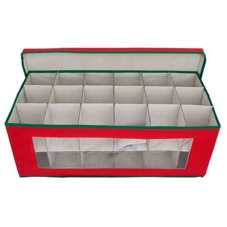 Ornament Chest -See-Through, 3-tier Ornament Storage w/ Dividers - 54 Ornaments