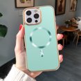 thumbnail image 4 of Allytechgroup Phone Case for Apple iPhone 16 Pro, Slim Fit Magnetic Back Cover Compatible with Mag-Safe Shockproof & Anti-Scratch iPhone 16 Pro Case Cover for Women Men,Green, 4 of 7