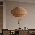 thumbnail image 5 of Arturesthome Retro Wabi-sabi style Dining Table Rattan Pendant Light B&B Decoration Handwoven Lampshade, 5 of 12