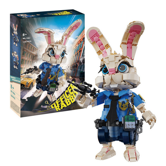 Remocguys Officer Rabbit Building Blocks Set Compatible with Lego Action Figure for Kids 1387 Pcs