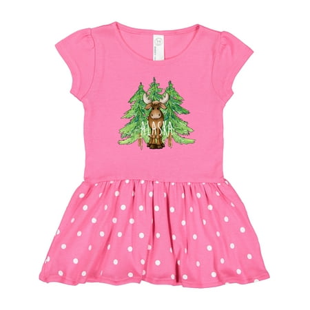 

Inktastic Alaska Moose and Trees Gift Toddler Girl Dress