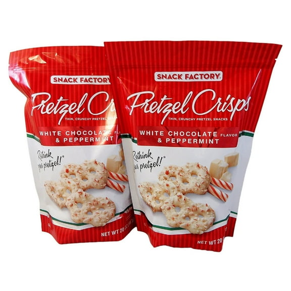 Snack Factory Pretzel Crisps White Chocolate & Peppermint Flavor 20 oz - 2 Pack