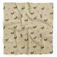 thumbnail image 1 of Bimba Beige Text & Stencil Rabbit Animal Printed Pure Silk Scarf Neck Wrap Summer Hair Bandanas For Women 40 x 80 Inches, 1 of 6