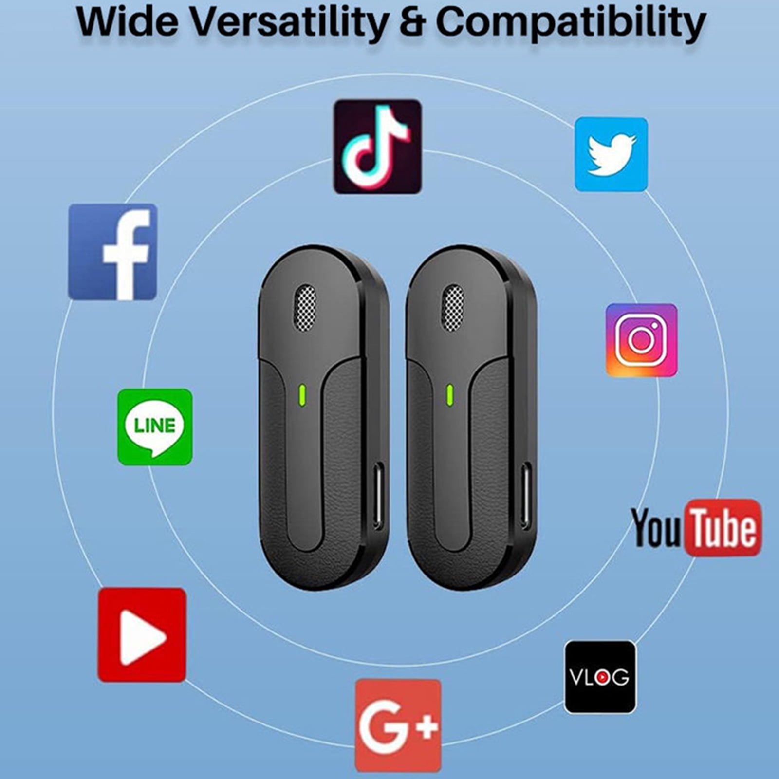 navor Wireless Lavalier Microphone with Charging Case – Dual Clip-On Mics, Lightning Receiver, 40H Battery, Noise Reduction, Plug & Play