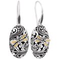thumbnail image 1 of DEVATA Sterling Silver 925 and 18K Gold with Black Spinel Bali Sweet Dragonfly Drop Earrings Women SFN8568BS, 1 of 5