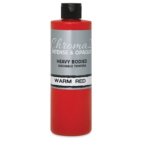 Chroma 2 Washable Tempera - 16 oz Bottle, Warm Red