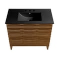 thumbnail image 5 of Cascade 36 in. Brown oak Bathroom Vanity With Black, 3-Hole Ceramic Sink Top, 5 of 8