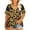 Yellow, variant on Jacenvly 2024 new ladies plus size tops tunic Fashion Women Causal Tops Plus Size Print Short-Sleeved Shirt Blouse soft Satiny contrast color v neck t shirts summer clothes for women Blue