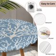 thumbnail image 5 of Fitted Tablecloth for Round Table,Ocean Undersea Coral Seaweed Table Cover with Elastic Edge Waterproof Table Cloth,Watercolor Marine Life on Blue Circle Table Covers for Kitchen Indoor Outdoor, 5 of 9