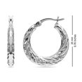 thumbnail image 5 of LeCalla 925 Sterling Silver Diamond-Cut SMALL Round Hoop Earrings Hypoallergenic Jewelry Gifts for Women and Teen 20MM, 5 of 8