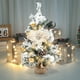 thumbnail image 5 of Mini árboles de Navidad con agujas flocadas, decoración con bayas y flores, árboles decorados con luces LED, decoración artificial para mesa de cocina, árbol de Navidad artificial, agujas, 5 of 6
