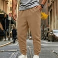 thumbnail image 5 of Guluxicc Men's Athletic Pants Loose Drawstring Elastic Waist Straight Leg Trousers with Pockets for Jogging Everyday Fall Winter, 5 of 8