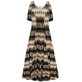 thumbnail image 1 of Plus size 3x Tall Womens Dress Geo Sand Dune Print Short Sleeve Princess Cut, 1 of 4