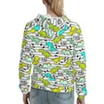 thumbnail image 7 of Sikiie Funny Dinosaurs on Stripes Women's Casual Hoodies Long Sleeve Lightweight Pullover Tops Loose Sweatshirt-Large, 7 of 7