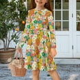 thumbnail image 2 of DISNIMO Hippie Flower Dress Kids Girls Dress for Children Long Sleeve Dress Fall Girls Collar Dress Kids 13-14 Dresses Soft Girl Swing Dresses Girls Twirl Dress for Kids Long Sleeve Midi Dres, 2 of 7