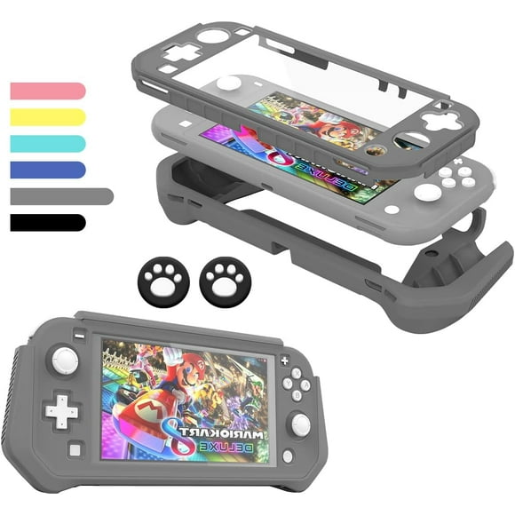 XIHAMA Switch Lite Case Protective Case for Nintendo Switch Lite, Case Compatible with Nintendo Switch Lite Hand Grip Case with Detachable TPU+Built-in PC Screen Protector & 2 x Thumb Grip Caps