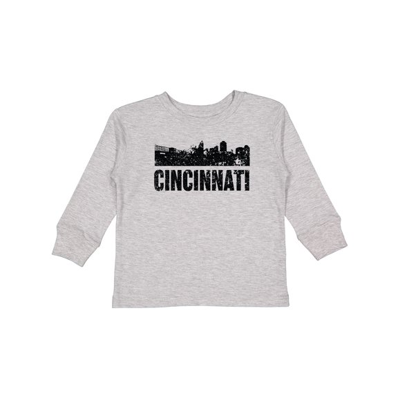 Inktastic Cincinnati Skyline Grunge Boys or Girls Long Sleeve Toddler T-Shirt