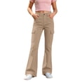 thumbnail image 4 of School Uniform for Girls Pants Stretch Pants with Pockets Flare Leg Pants Preppy Clothes for Girls Size 5-14 Years, 4 of 4