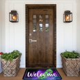 thumbnail image 4 of Welcome Door Mats Peacock Feather on Blue & Purple Rugs Rug Carpets Bathroom Decor for Kitchen Bedroom Indoor Floor Greeting Front Porch Rugs Outdoor Door Mats Entrance Patio Carpet Decor 17x30 inch, 4 of 6